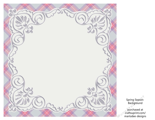 Pink, Purple & Blue 8x8 Plaid Background with White Topper