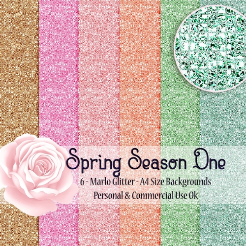 Spring Season ONE - Marlo Glitter Style A4 Backgrounds