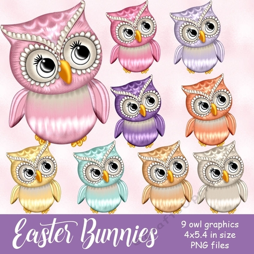 Easter Bunnies - Pretty Owl Graphics