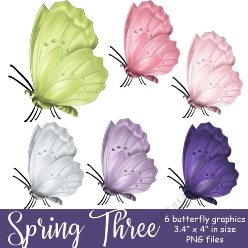 Spring Season THREE - Butterfly Graphics (set 1)