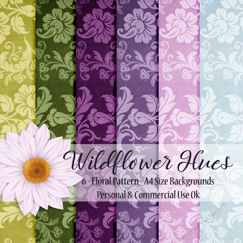 Wildflower Hues - Elegant Floral Style A4 Backgrounds