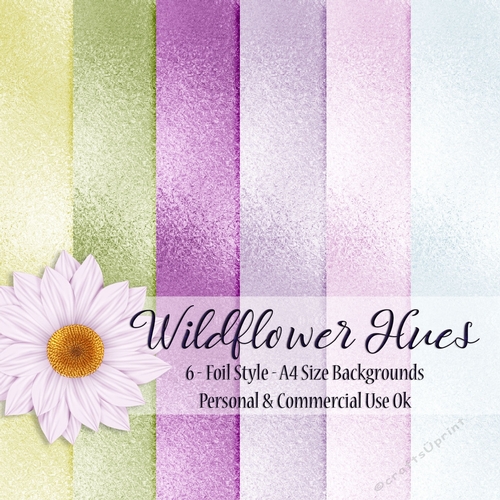 Wildflower Hues - Foil Style A4 Backgrounds