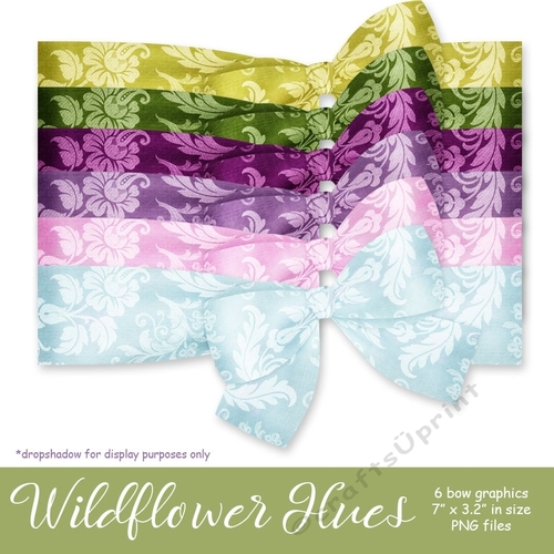 Wildflower Hues - Pretty Floral Bow Graphics