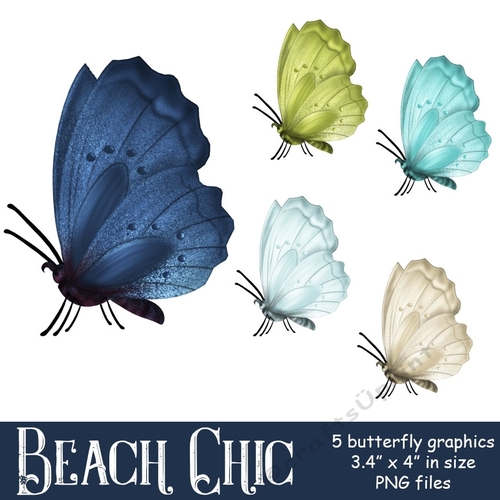 Beach Chic - Butterfly Graphics