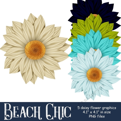 Beach Chic - Daisy Flower Graphics