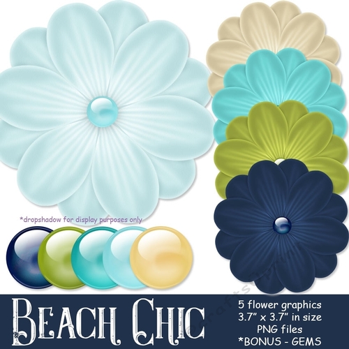 Beach Chic - Flower Graphics (and gems)
