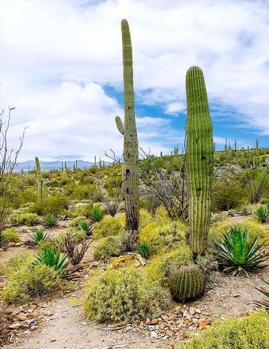 Cactus & Desert - A4 size Oil Painting Style Background