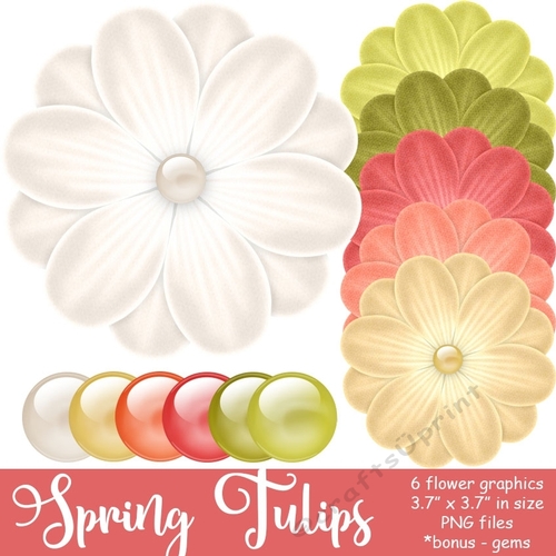 Spring Tulips -  Pretty Flower Graphics