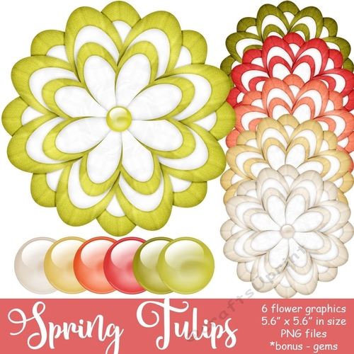 Spring Tulips -  Unique Flower Graphics