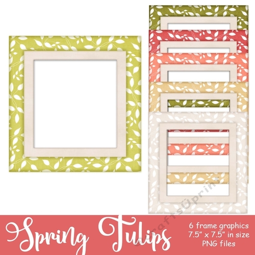 Spring Tulips -  Pretty Squaire Floral Frames