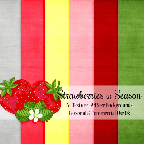 Strawberries in Season - Texture Style A4 Backgrounds