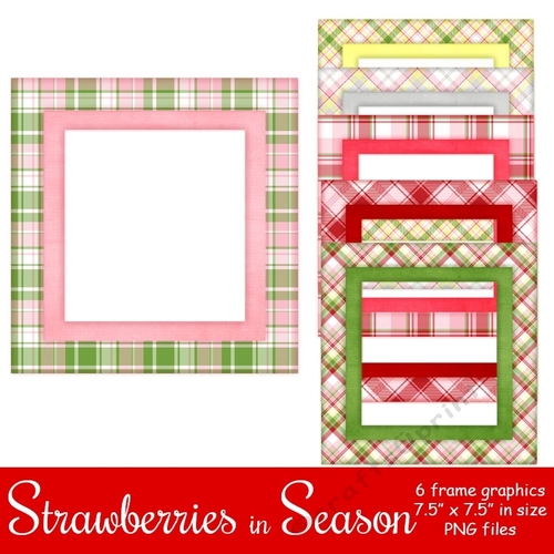 Strawberries in Season - Square Plaid Frames