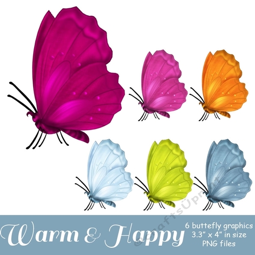 Warm & Happy - Butterfly Graphics