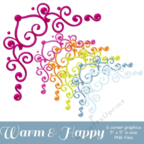 Warm & Happy - Swirl Corner Graphics