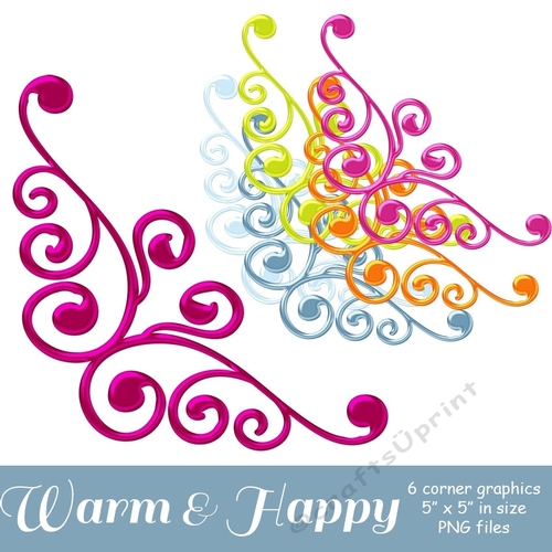 Warm & Happy - Scroll Corner Graphics