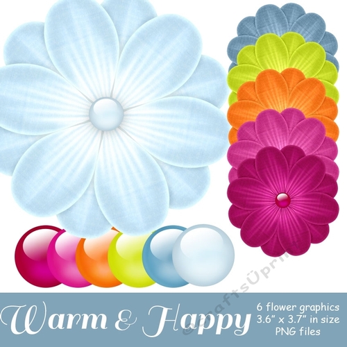 Warm & Happy - Flower Graphics (set 2)