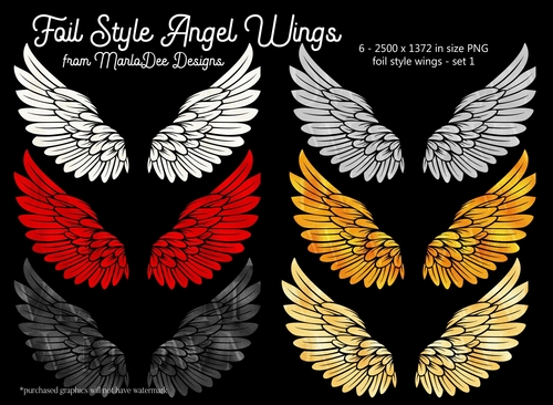 Foil Style Angel Wings - Set 1