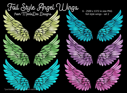 Foil Style Angel Wings - Set 2
