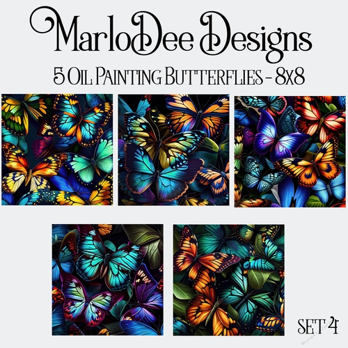 Beautiful 8x8 Oil Painting Butterfly Backgrounds