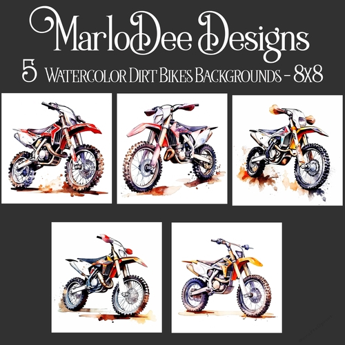 Watercolor Dirt Bikes 8c8 Backgrounds 