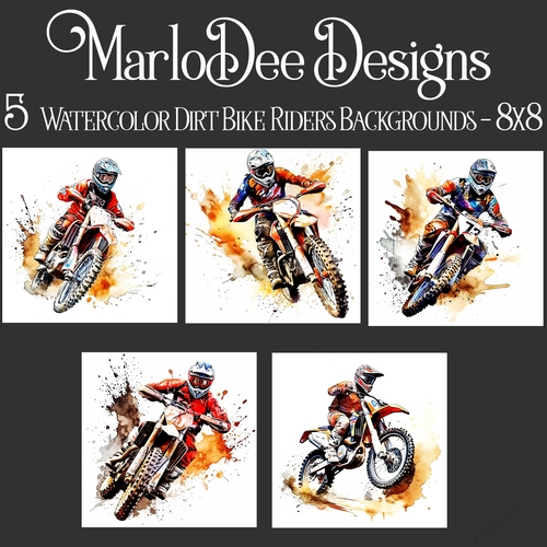 Watercolor Dirt Bike Riders 8c8 Backgrounds 