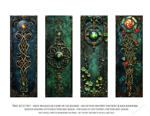 Irish Bookmark, Celtic Bookmark, St Patricks Day Bookmarks, s9