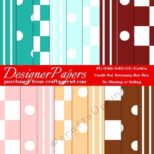 50s Soda Fountain Colors A4 Size Digital Patterns Papers