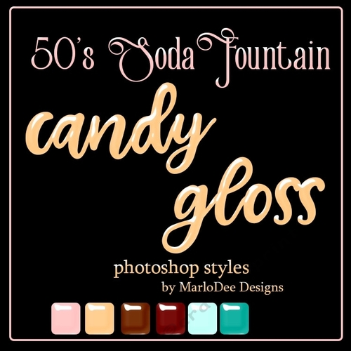 50s Soda Fountain Colors Gloss Photoshop Styles