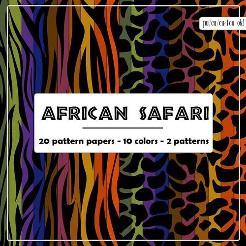 African Safari Colors A4 Size Digital Pattern Papers package 2