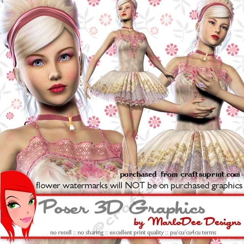 Beautiful Ballerina Dancer Poser Graphics
