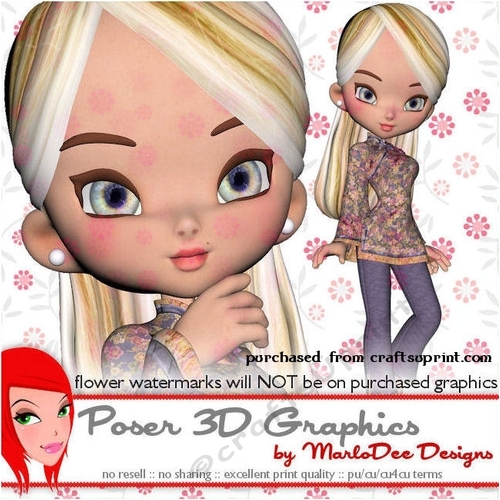 Cute Cookie Character China Girl Poser Graphics package 2