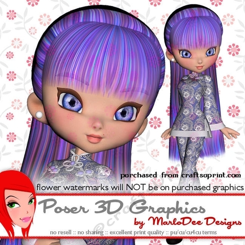 Cute Cookie Character China Girl Poser Graphics package 9