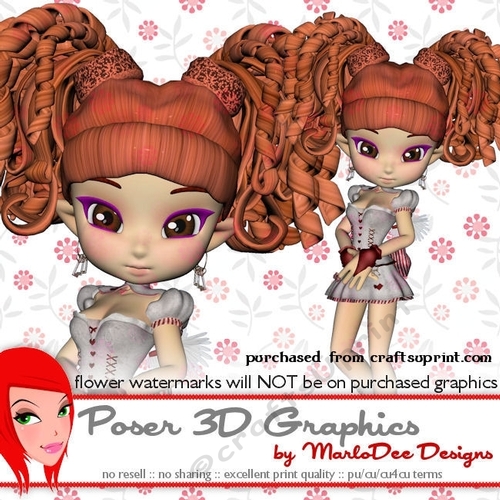 Cute Cookie Character Cupid Girl Poser Graphics 