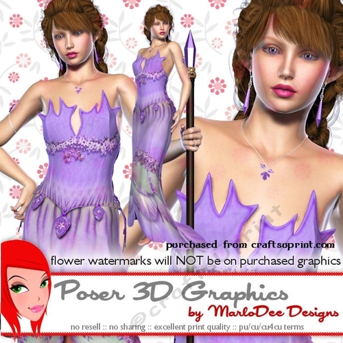 Female Elf Fantasy Poser Graphics package 1