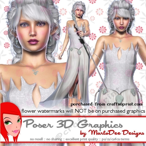 Snow Queen Elf Fantasy Poser Graphics