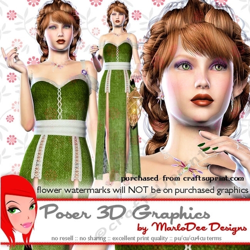 Green Fall Season Elf Fantasy Poser Graphics