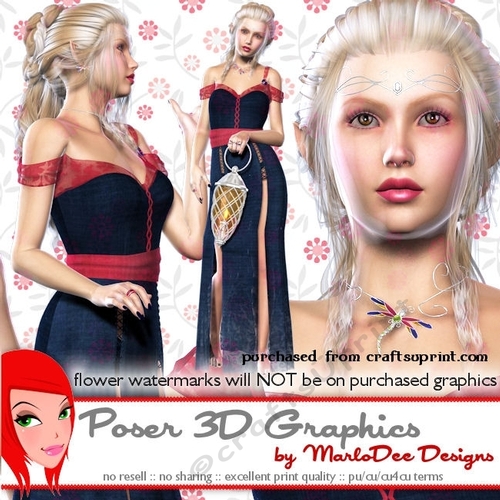Beautiful Blonde Elf Queen Fantasy Poser Graphics