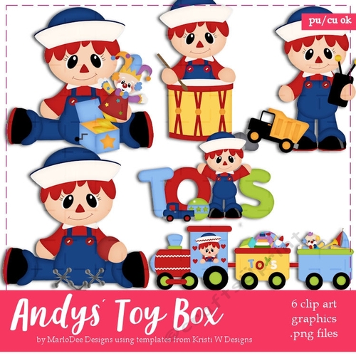 Raggedy Andys Toy Box Clip Art Graphics
