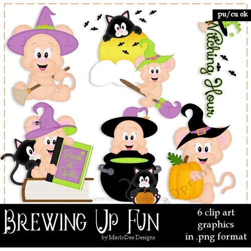 Brewing Up Some Fun - Mice Clip Art Graphics
