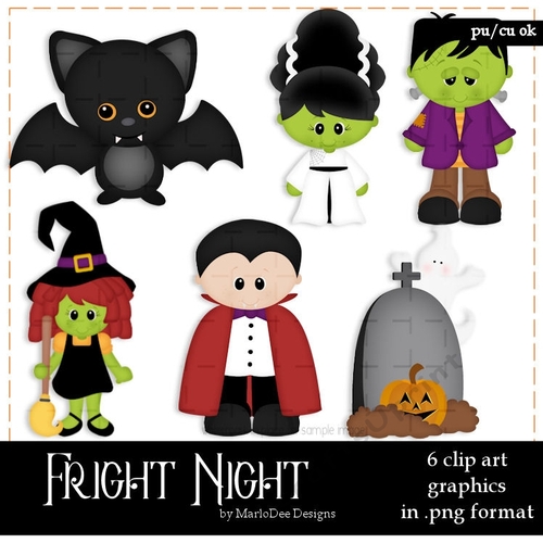 Fright Night Halloween Clip Art