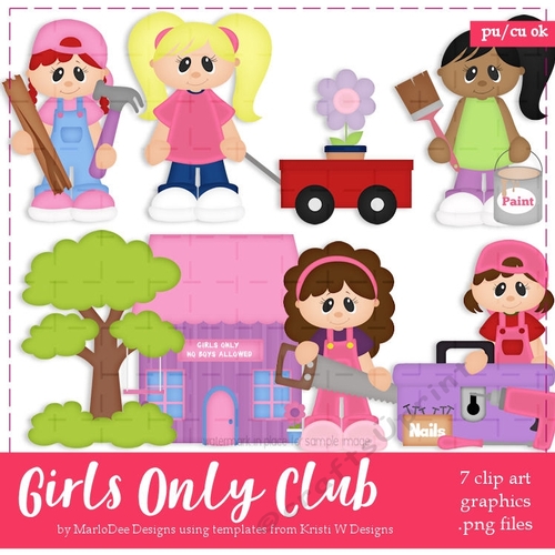 Girls Only Club Clip Art