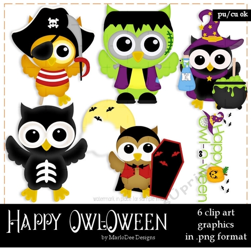 Happy Owl-o-Ween Clip Art