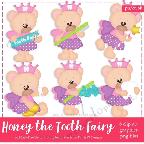 Tooth Fairy - Honey Teddy Bear Clip Art