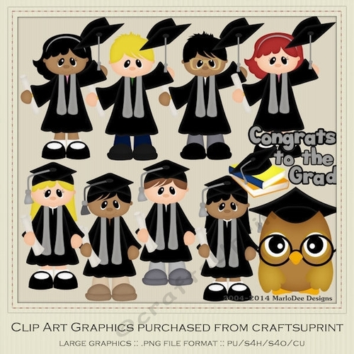 I Did It Black & Grey Gowns - Graduation Clip Art