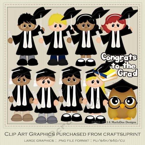 I Did It Black & White Gowns - Graduation Clip Art