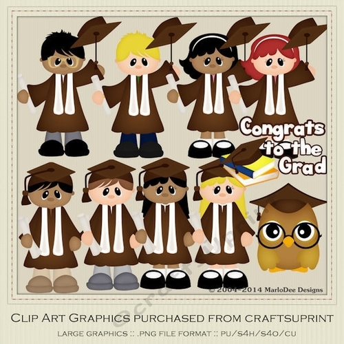 I Did It Brown Gowns - Graduation Clip Art