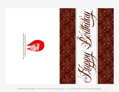 Copper Look Happy Birthday 5x7 Greeting Card {CU OK}
