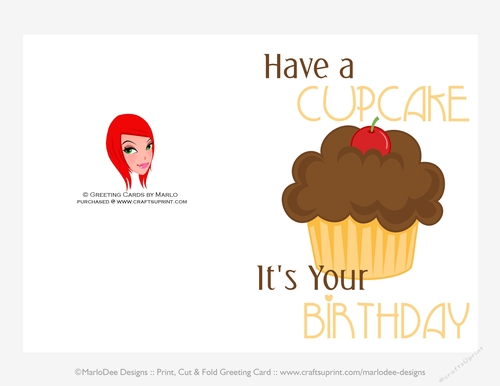 Have a Cucake Its Your Birthday 5x7 Chocolate Cupcake Card