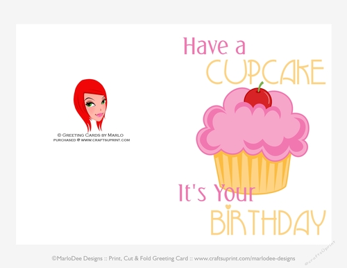 Have a Cupcake Its Your Birthday 5x7 Pink Cupcake Card