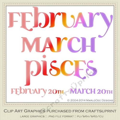 Astrology Zodiac Months & Dates Word Art Graphics - Mix Colors set 2
